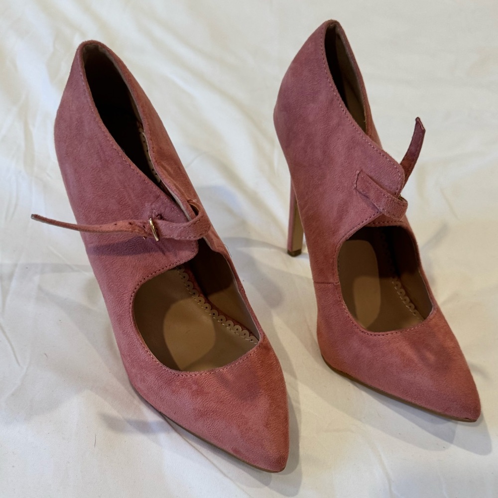 Pink Suede Women's Heels